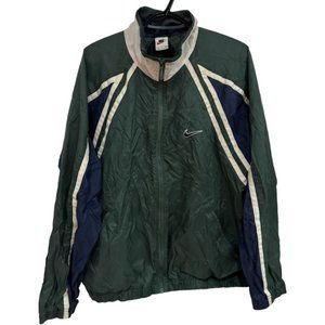 VINTAGE Nike Windbreaker Size Large Olive Jacket Full Zip Swoosh 90s  Retro